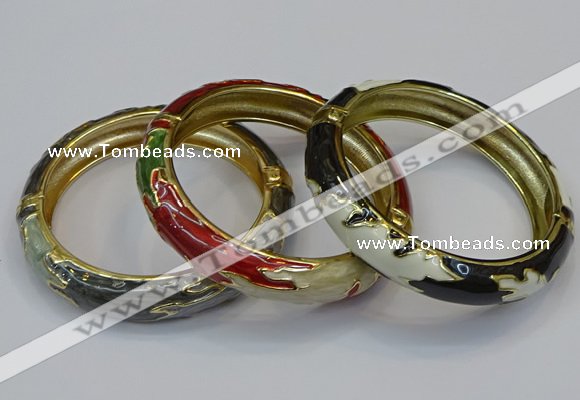 CEB178 13mm width gold plated alloy with enamel bangles wholesale