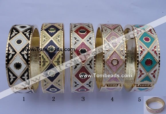 CEB18 5pcs 19mm width gold plated alloy with enamel bangles wholesale