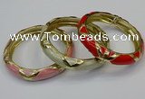 CEB182 13mm width gold plated alloy with enamel bangles wholesale