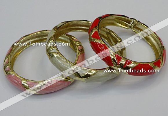 CEB182 13mm width gold plated alloy with enamel bangles wholesale