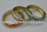 CEB184 15mm width gold plated alloy with enamel bangles wholesale