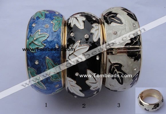 CEB21 5pcs 32mm width gold plated alloy with rhinestone & enamel bangles