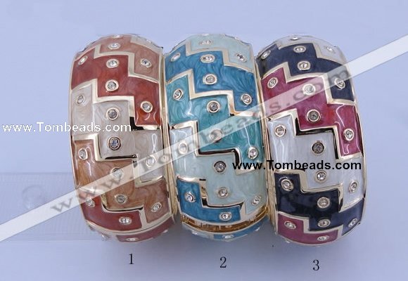 CEB25 5pcs 33mm width gold plated alloy with rhinestone & enamel bangles