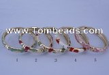 CEB30 5pcs 8mm width gold plated alloy with enamel bangles