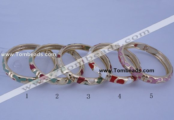 CEB30 5pcs 8mm width gold plated alloy with enamel bangles