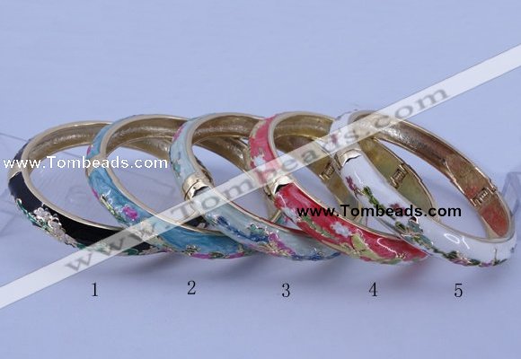 CEB31 5pcs 10mm width gold plated alloy with enamel bangles