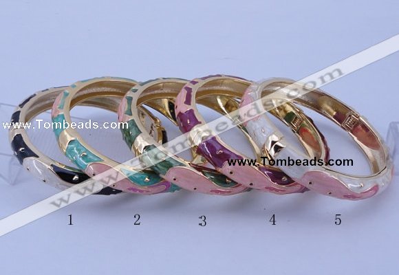 CEB32 5pcs 10mm width gold plated alloy with enamel bangles