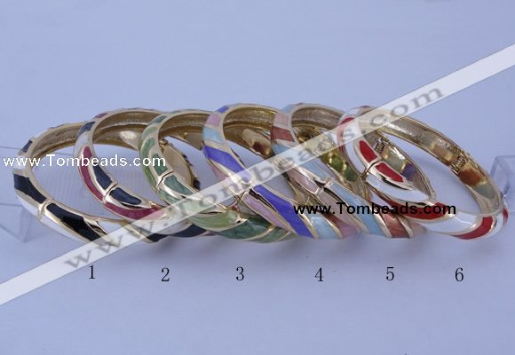 CEB33 6pcs 10mm width gold plated alloy with enamel bangles