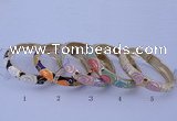 CEB35 5pcs 12mm width gold plated alloy with enamel bangles