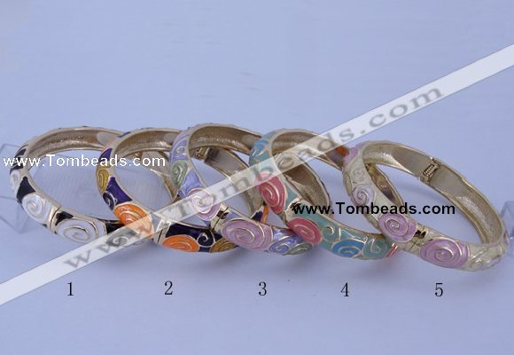 CEB35 5pcs 12mm width gold plated alloy with enamel bangles