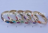 CEB36 5pcs 12mm width gold plated alloy with enamel rhinestone & bangles