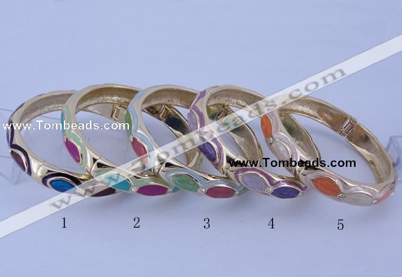 CEB36 5pcs 12mm width gold plated alloy with enamel rhinestone & bangles