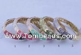 CEB37 5pcs 12mm width gold plated alloy with enamel rhinestone & bangles