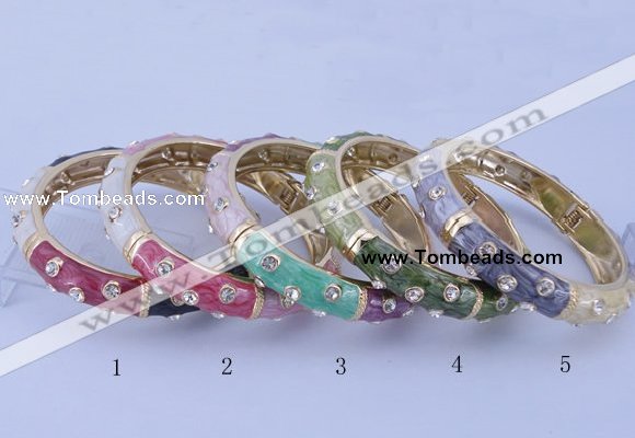 CEB37 5pcs 12mm width gold plated alloy with enamel rhinestone & bangles