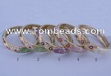 CEB38 5pcs 14mm width gold plated alloy with enamel rhinestone & bangles