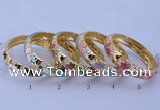 CEB39 5pcs 14mm width gold plated alloy with enamel bangles