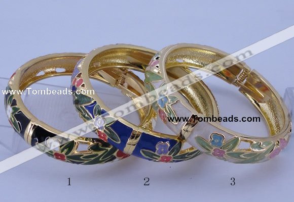 CEB40 5pcs 14mm width gold plated alloy with enamel bangles