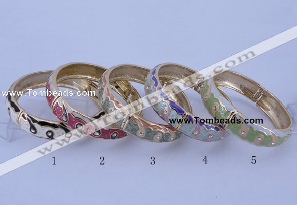 CEB41 5pcs 15mm width gold plated alloy with enamel rhinestone & bangles