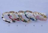 CEB43 5pcs 17mm width gold plated alloy with enamel rhinestone & bangles