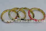 CEB51 7mm width gold plated alloy with enamel bangles wholesale