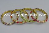 CEB53 7mm width gold plated alloy with enamel bangles wholesale