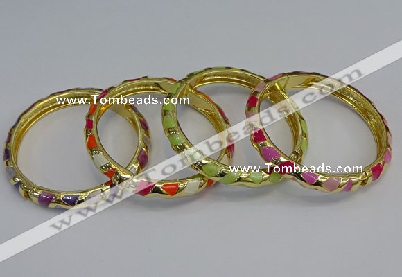 CEB53 7mm width gold plated alloy with enamel bangles wholesale