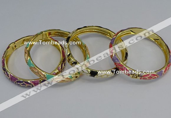 CEB55 7mm width gold plated alloy with enamel bangles wholesale