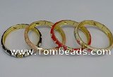 CEB56 7mm width gold plated alloy with enamel bangles wholesale