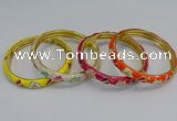 CEB57 7mm width gold plated alloy with enamel bangles wholesale