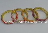 CEB58 9mm width gold plated alloy with enamel bangles wholesale