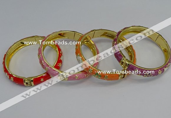 CEB58 9mm width gold plated alloy with enamel bangles wholesale