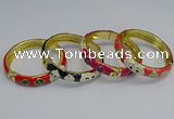 CEB60 9mm width gold plated alloy with enamel bangles wholesale