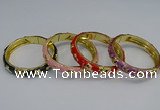 CEB61 9mm width gold plated alloy with enamel bangles wholesale