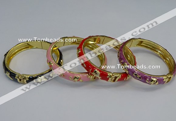 CEB61 9mm width gold plated alloy with enamel bangles wholesale