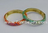 CEB64 9mm width gold plated alloy with enamel bangles wholesale