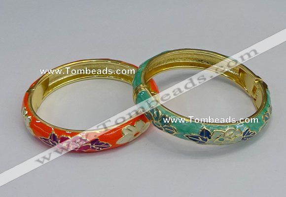 CEB64 9mm width gold plated alloy with enamel bangles wholesale