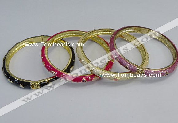 CEB67 6mm width gold plated alloy with enamel bangles wholesale