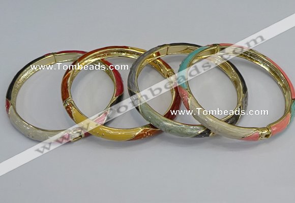 CEB68 6mm width gold plated alloy with enamel bangles wholesale