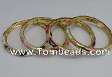 CEB69 6mm width gold plated alloy with enamel bangles wholesale