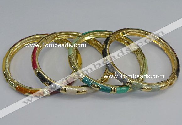 CEB70 6mm width gold plated alloy with enamel bangles wholesale