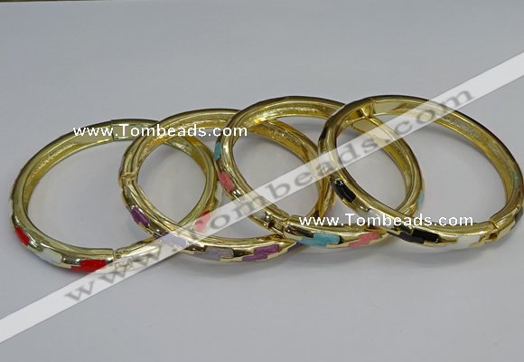 CEB72 6mm width gold plated alloy with enamel bangles wholesale