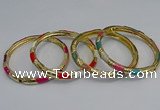 CEB73 6mm width gold plated alloy with enamel bangles wholesale