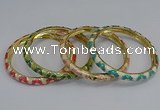 CEB74 6mm width gold plated alloy with enamel bangles wholesale