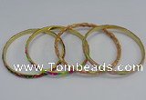 CEB76 5mm width gold plated alloy with enamel bangles wholesale