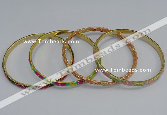 CEB76 5mm width gold plated alloy with enamel bangles wholesale