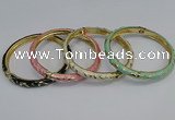 CEB77 5mm width gold plated alloy with enamel bangles wholesale