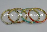 CEB78 5mm width gold plated alloy with enamel bangles wholesale