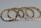 CEB81 6mm width gold plated alloy with enamel bangles wholesale