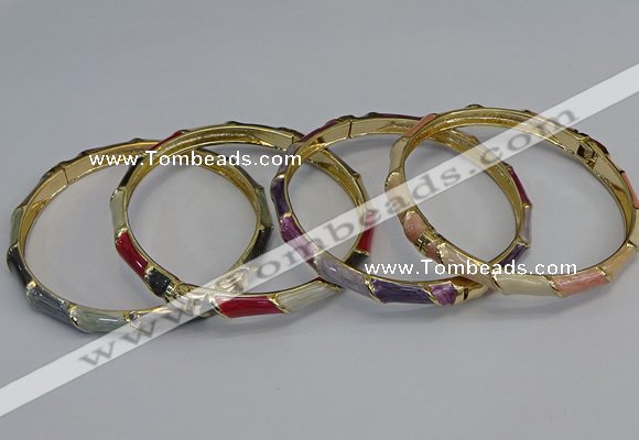 CEB81 6mm width gold plated alloy with enamel bangles wholesale