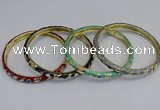 CEB82 6mm width gold plated alloy with enamel bangles wholesale